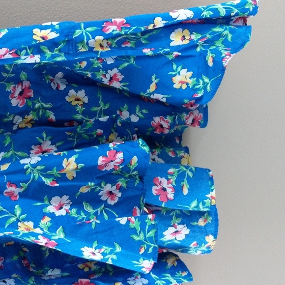 American Living Size 7 tie back floral dress with buttons and ruffles - Picture 4 of 7